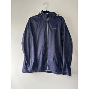 Columbia‎ Navy Switchback Waterproof Hooded Packable Rain Jacket Plus Size 1X